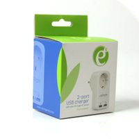 Зарядний пристрій 2х USB по 2.1A, з наскрізною розеткою