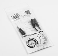 Кабель стерео аудіо, 3.5 мм M/F 2х 3.5 мм, перехідник, 10 см