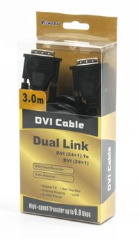 Кабель DVI dual link 3 м, 24+1, блістер