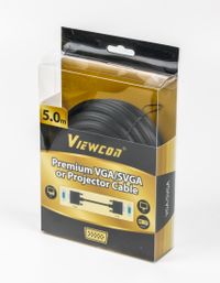 Кабель premium в блістері VGA, 3+9C HD15M, подвійне екранування, 2 ферити, 5 м