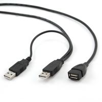 Подовжувач USB 2.0, A-тато+живлення/А-мама, 0.9 м