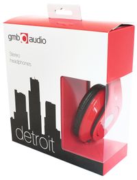 Стерео гарнітура, серія gmb audio, "Детройт", глянсовий червоний