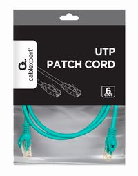 Патч корд, UTP, категорія 6, литий, 50u" штекер із фіксатором, 1 м, зелений