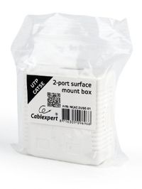 Розетка на 2 порти, RJ-45, 5Е cat, зовнішня