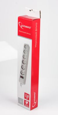 Мережевий фільтр, сiрий, 3 м кабель, 6 розеток