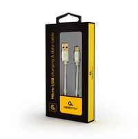 Кабель USB 2.0, A-тато/micro B-тато, 1.8 м, з обплетенням та металевими роз'ємами