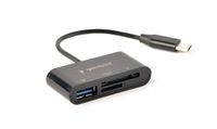 Type-C кардридер, вихід - USB 2.0, SD+Micro-SD, пластик, чорний