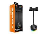 Тримач для навушників, RGB підсвічування, 2x USB 2.0 Hub, патентована вакуумна система фіксації