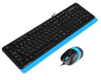 Комплект дротовий Fstyler клавіатура+миша, чорно-синій, USB