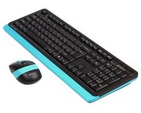 Комплект бездротовий Fstyler клавіатура+миша, чорно-блакитний, USB