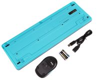 Комплект бездротовий Fstyler клавіатура+миша, чорно-блакитний, USB