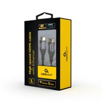 Кабель premium в блістері HDMI V.2.0, 4К 60 Гц, HDR, 18Gbps, YUV 4:4:4, нейлонове обплетення, 3 м