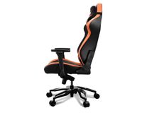 Крісло геймерське, навантаження до 160 кг, екошкіра, що дихає, з замшеподібними вставками, чорний+помаранчевий