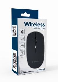 Бездротова оптична миша, USB, 1600 dpi, чорний