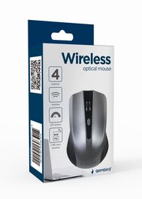 Бездротова оптична миша, USB, 1600 dpi, сiро-чорна