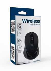 Бездротова оптична миша, USB, 1600 dpi, чорна