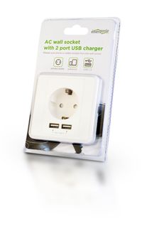Розетка із зарядкою USB x2, 2.4 A