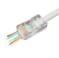 Конектор 8P8C, CAT-5e, UTP, з наскрізними отворами, позолочені контакти (100 шт.)