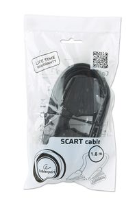 Двонаправлений кабель SCART, 21 контакт, 1.8 м