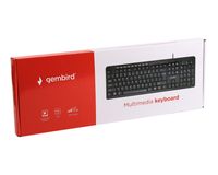 Клавіатура дротова мультимедійна, USB, чорний