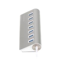 Хаб USB 3.0 Type-A на 7 портів, метал, сріблястий