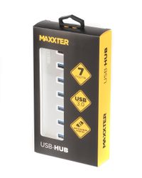 Хаб USB 3.0 Type-A на 7 портів, метал, сріблястий