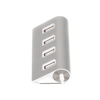 Хаб USB 2.0 Type-A на 4 порти, метал, сріблястий