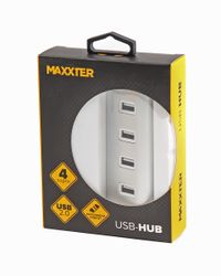 Хаб USB 2.0 Type-A на 4 порти, метал, сріблястий