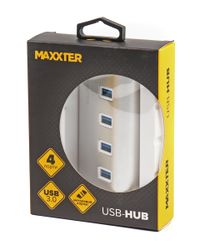 Хаб USB 3.0 Type-A на 4 порти, метал, сріблястий