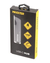 Хаб USB 3.0 Type-С на 4 порти, метал, темно-сірий