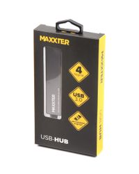 Хаб USB 3.0 Type-A на 4 порти, метал, темно-сірий