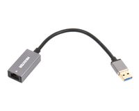 Maxxter
Адаптер, USB на Gigabit Ethernet, 1000 Mbps, метал, темно-сірий