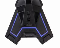 Мікрофон настільний, USB, ігровий, синє підсвічування, чорний