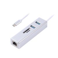 Maxxter
Адаптер, з USB на Gigabit Ethernet, 2 Ports USB 3.0 + microSD/TF картридер, 1000 Mbps, метал, сірий