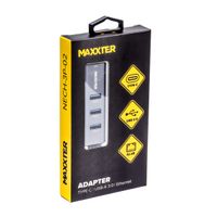 Адаптер, з Type-C на Gigabit Ethernet, 3 Ports USB 3.0, 1000 Mbps, метал, темно-сірий
