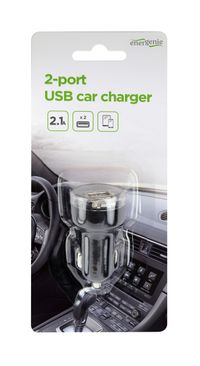 Зарядний пристрій USB 2.1 A, чорний