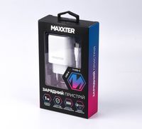 Мережевий зарядний пристрій, 1 USB + кабель USB-A to Type-C (Quick Charge 3.0) 5V/2.4A-9V/1.2A