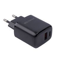 Maxxter
1 USB-A + 1 Type-C + кабель Type-C до Type-C (Power Delivery 18 Вт + Quick Charge 18 Вт) 5V/3A-9V/2A-12V/1.5A