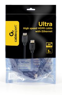 Кабель HDMI V.2.1, 8К 60Гц, HDR10, HLG, 48Gbps, YUV 4:4:4, 3 м