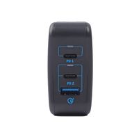 Мережевий зарядний пристрій для ноутбука/планшета/телефону, 1 USB-A + 2USB-C (PD 65W+PD 18W + QC 3.0)