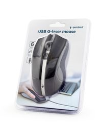 Лазерна миша, USB інтерфейс, 2400 dpi, чорний