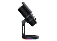 Мікрофон настільний, підставка RGB із концентратором USB 3.0, чорний
