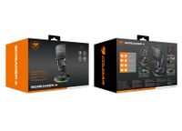 Мікрофон настільний, підставка RGB із концентратором USB 3.0, чорний