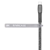 Кабель USB 2.0 Type-C/Type-C, тканинне обплетення, 2.1 м, 3А, 60 Вт, сірий