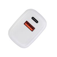 Мережевий зарядний пристрій, 1 USB-A + 1 Type-C, QC 3.0+PD 20 Вт, білий