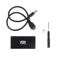 Зовнішня кишеня для mSATA, USB 3.0, метал, чорний