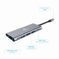 Док станція USB-C 3-в-1 (хаб/HDMI/PD), сірий