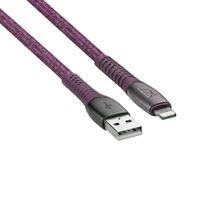 Кабель USB 2.0 MFI Type-A/Lighting, тканинне обплетення, 1.2 м, 3 А, 60 Вт, червоний