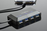 Хаб USB 3.0 Type-С на 4 порти, пластик, чорний