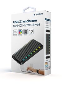 Зовнішня кишеня M.2 (NVMe&NGFF), USB 3.1, чорний